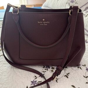 Kate Spade Maroon Pebble Purse / Crossbody Excellent Condition